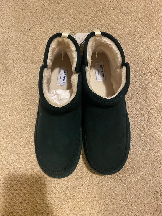 Old Navy Shoes - Old Navy Dark Green Faux-Suede Slip-Ons